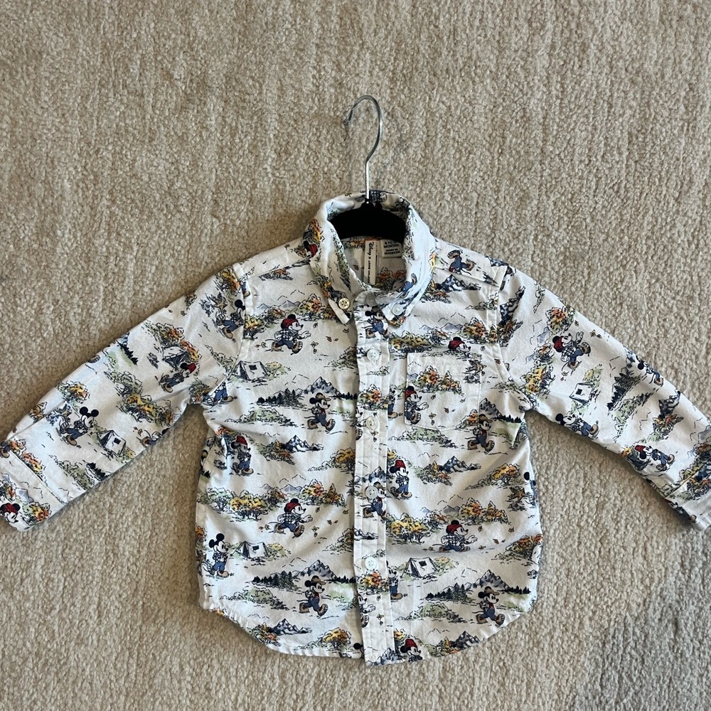 Janie and jack x disney Mickey mountain button down